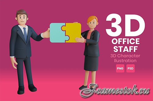 Office Staff 3D Character Illustration 5