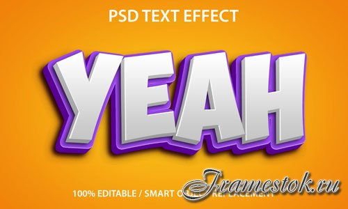 Editable text effect yeah premium psd