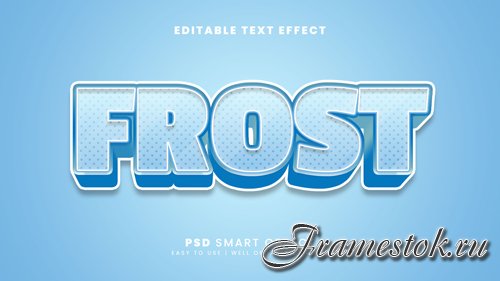 Frost 3d text effect template psd