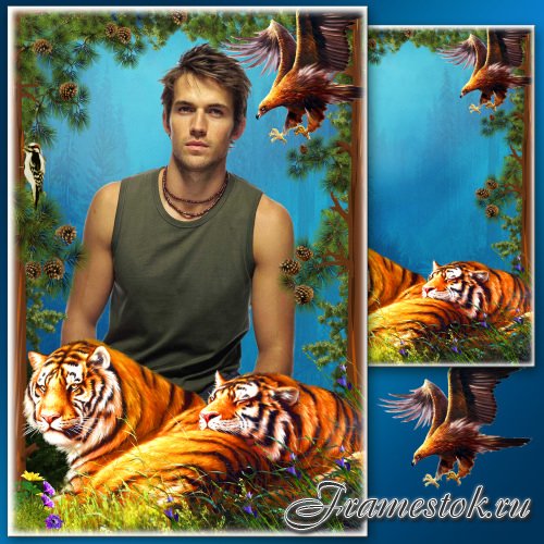 Рамка для фото с символом года - Портрет с тигром 9
