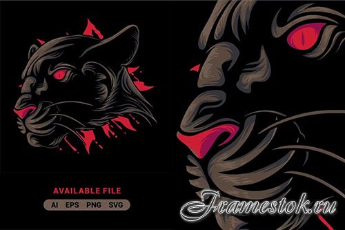 Panther Head Vector Illustration