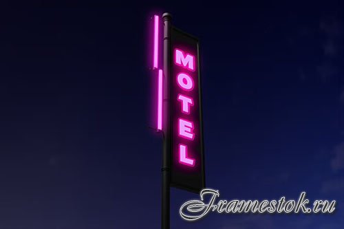 Motel Neon Mockup PSD