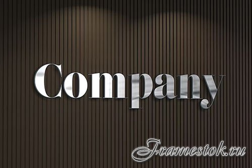 Company Logo on Wooden Wall Mockup PSD