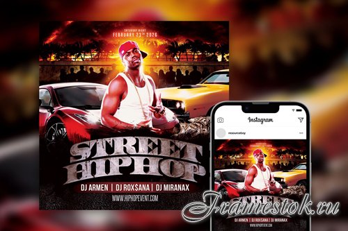 Luxury Hip Hop Party Instagram Post Template PSD
