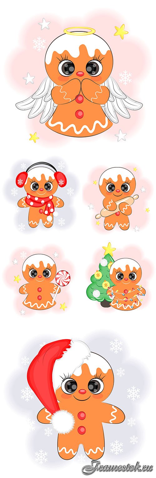 Cute christmas cookie vector illustration