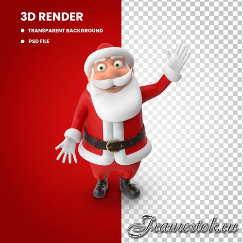 Santa and Christmas decorations in psd