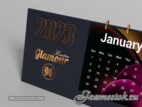 Luxury calendar mock-up new year 2023