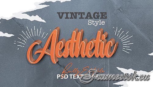 3d vintage style psd text effect