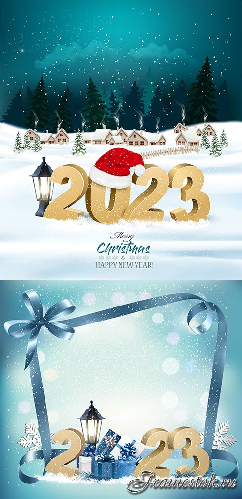 New year and christmas holiday background 2023