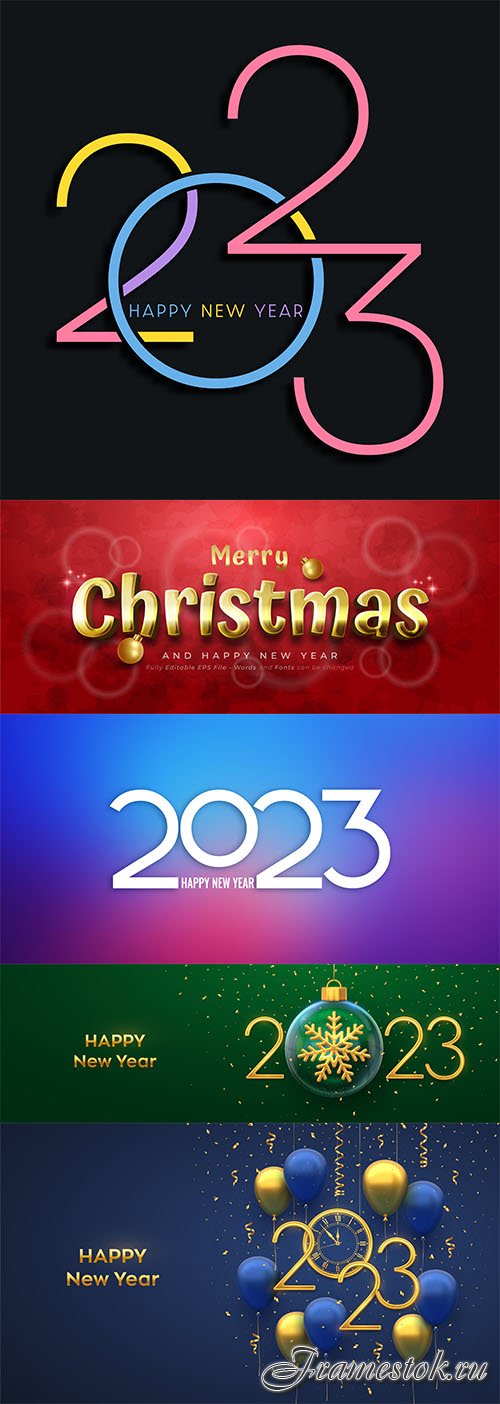 Happy new year 2023 banner vector design