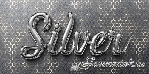 PSD silver 3d editable text effect