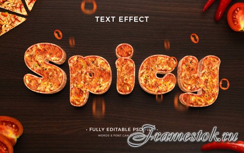 PSD pizza spicy text effect