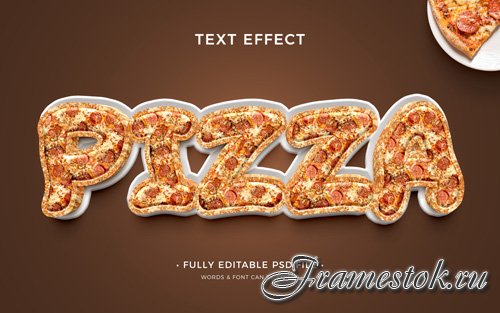 PSD pizza text effect