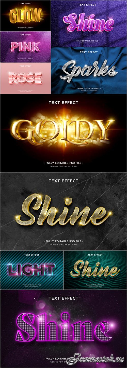 PSD shine style text effect
