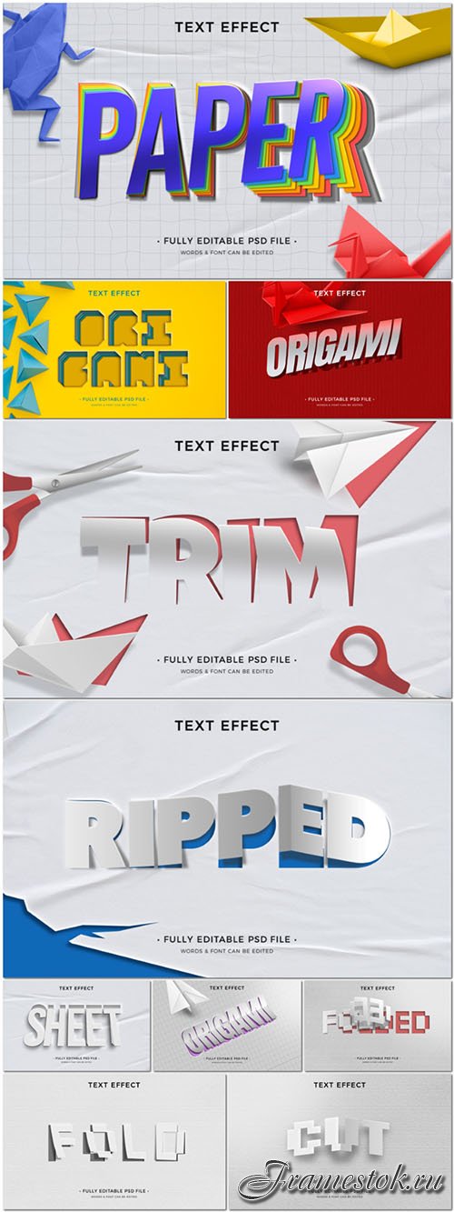 PSD origami style text effect