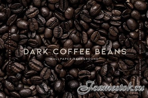 Dark Coffee Beans Seamless Patterns Beautiful Design