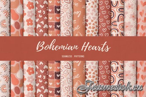Bohemian Hearts - Patterns Design Set