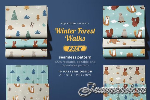 Winter Forest Walks - Seamless Pattern Design
 Collection