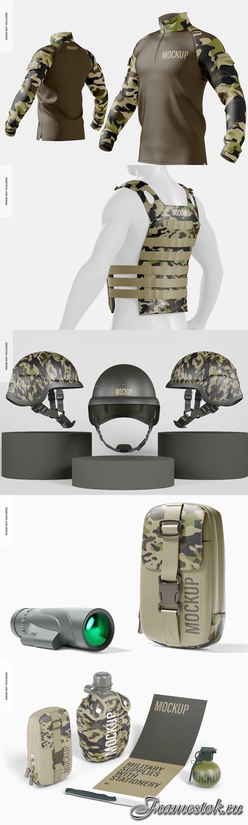 Military tactical psd template mockup design