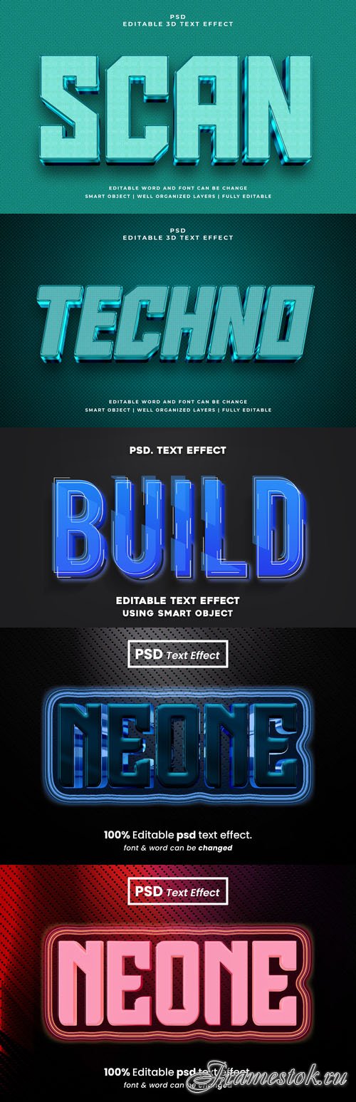 Psd style text effect editable set vol 332 