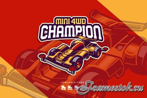 Mini 4WD Toys Car Racing Champion Logo