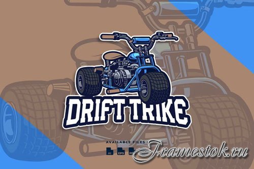 Drift Trike Bike Illustration Logo