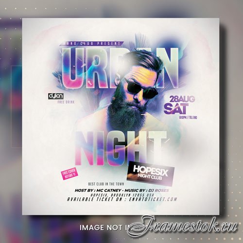 PSD urban night club event flyer