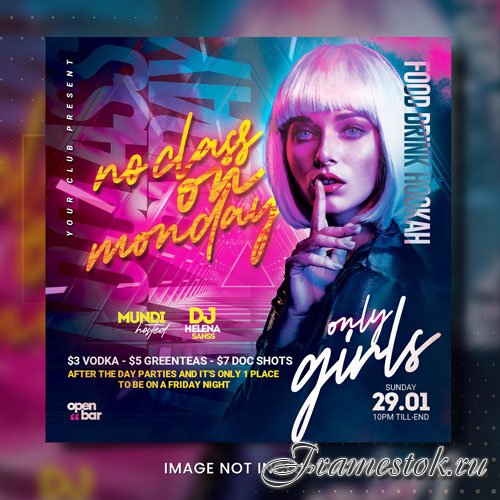 PSD night club party flyer template