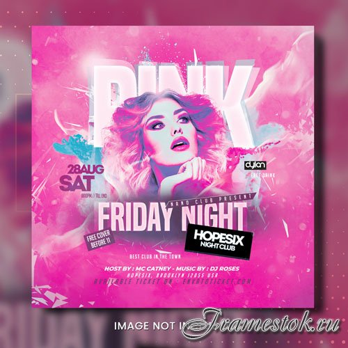 PSD drink night club event flyer