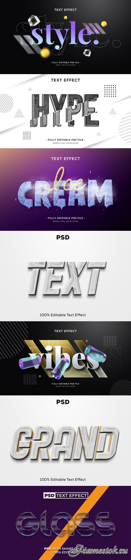 Psd style text effect editable set vol 464