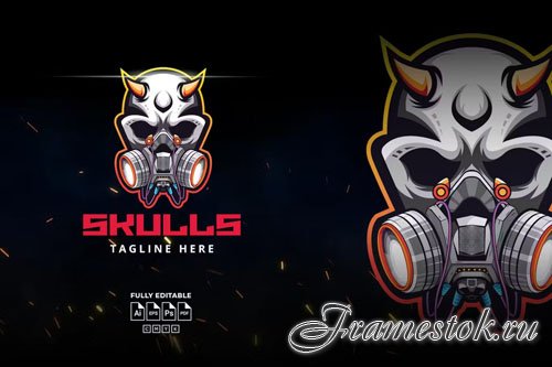 Skull Head Logo Mascot