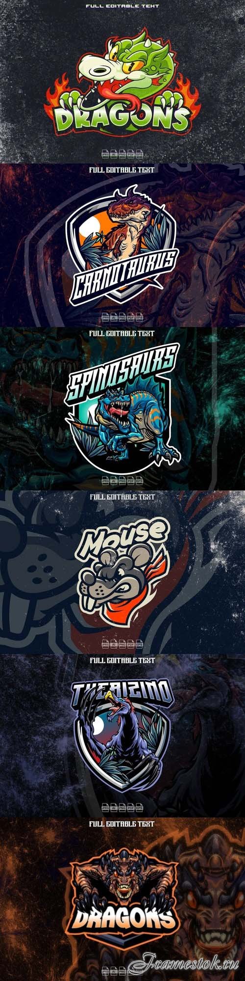 Mascot logo, cartoon character logo, retro logo vol 3