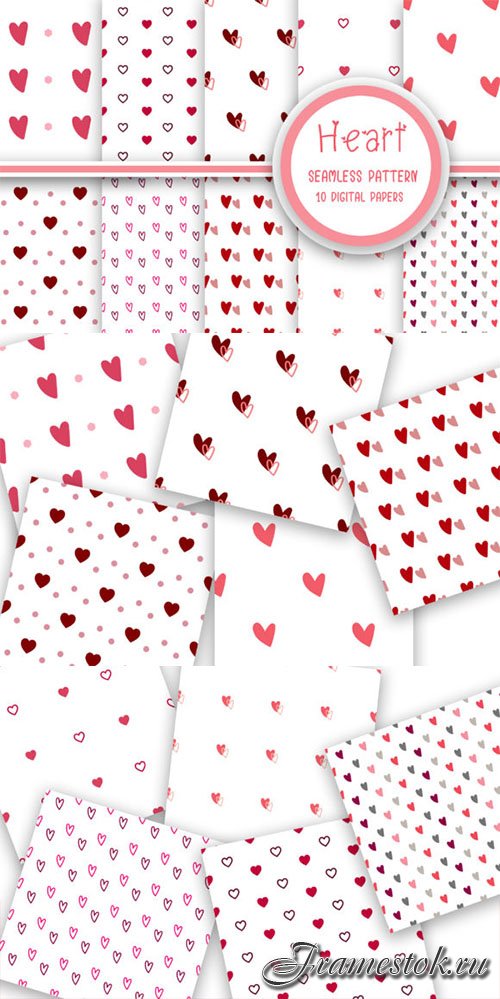 Heart Seamless Pattern Digital Papers