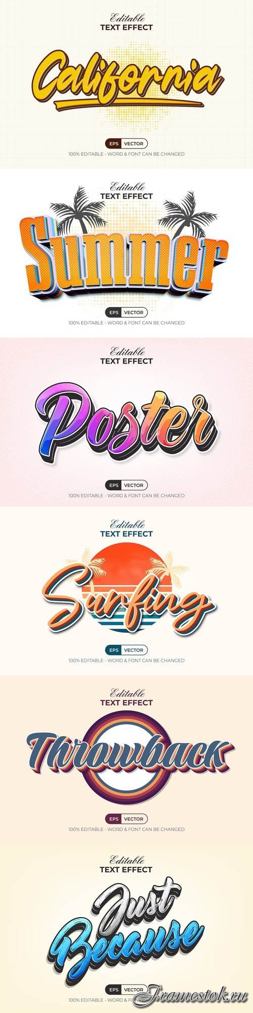 Vector 3d text editable, text effect font vol 200