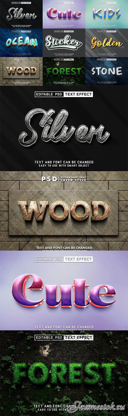9 Styles of Editable Psd Text Effect